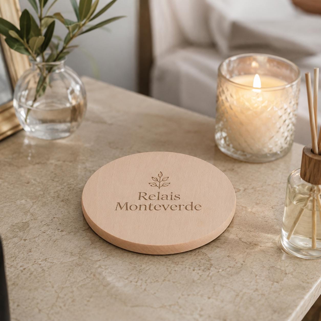 Tagliere rotondo in faggio personalizzato Ø 24,5 cm – foto prodotto 2