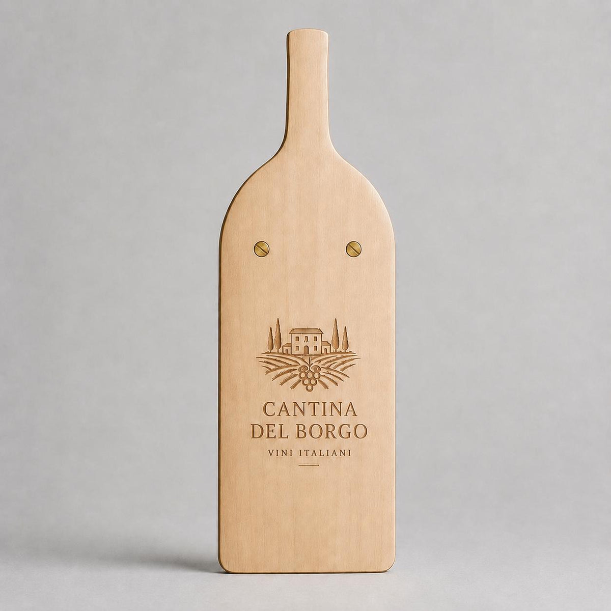 Portamenu A4 in legno a forma di bottiglia personalizzato – vista 2