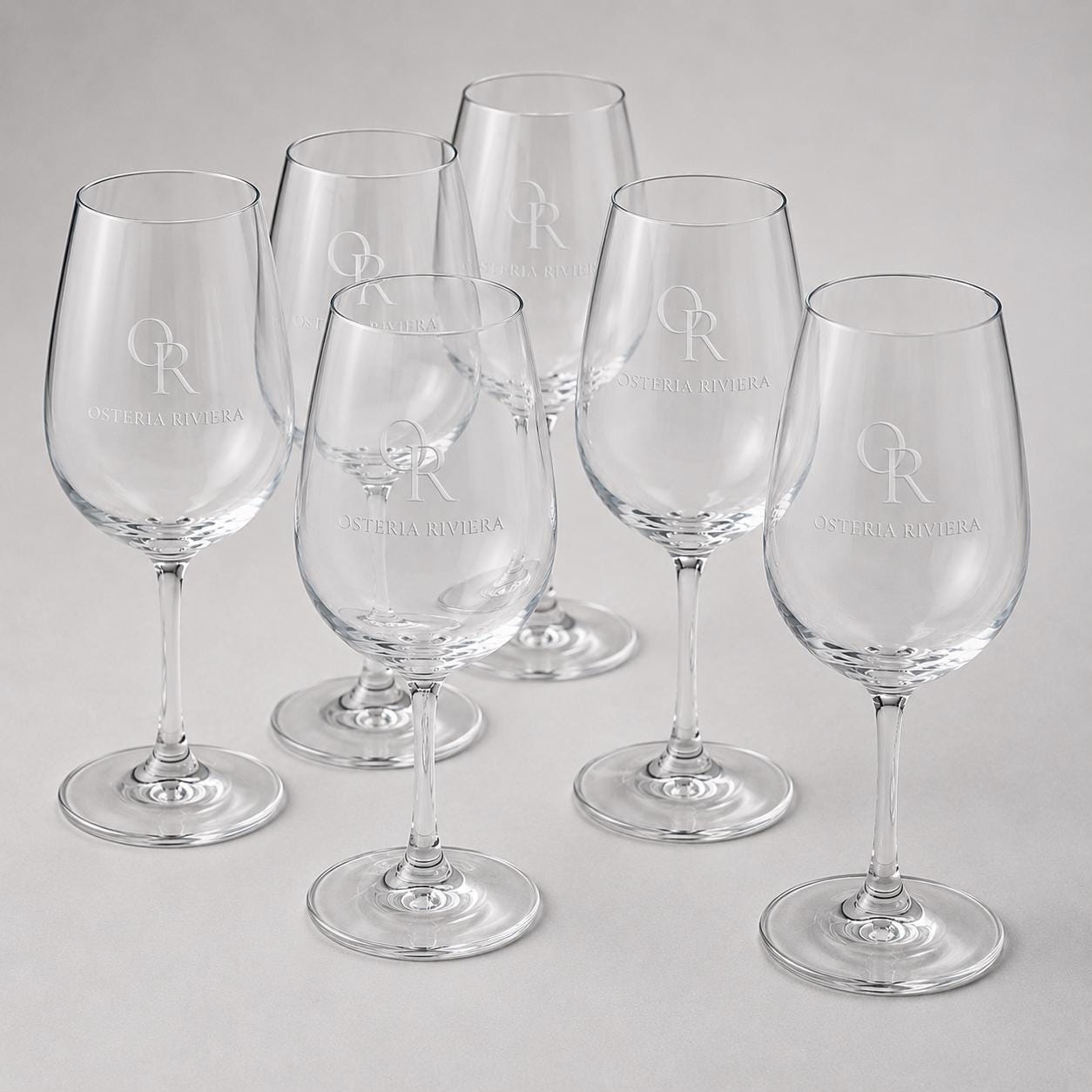 Set 6,12,48,96 pezzi Calici da Vino Personalizzati con Incisione Logo, Bicchieri in Vetro Incisi per Ristorante Enoteca e Bar, Calice Regalo
