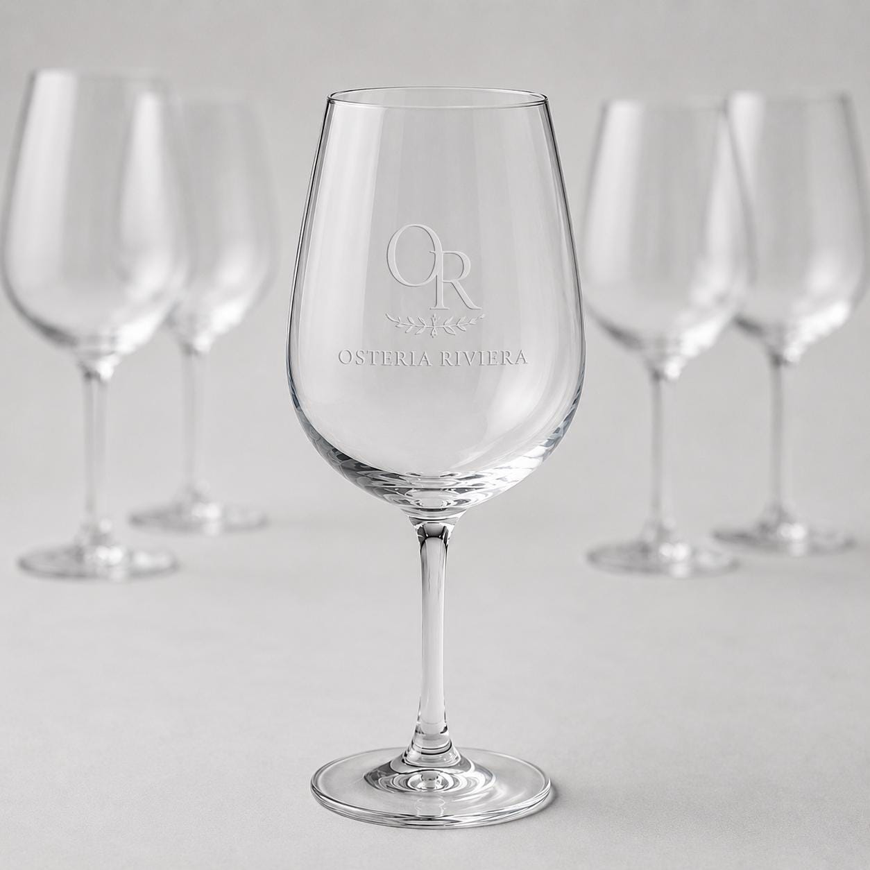 Set 6,12,48,96 pezzi Calici da Vino Personalizzati con Incisione Logo, Bicchieri in Vetro Incisi per Ristorante Enoteca e Bar, Calice Regalo