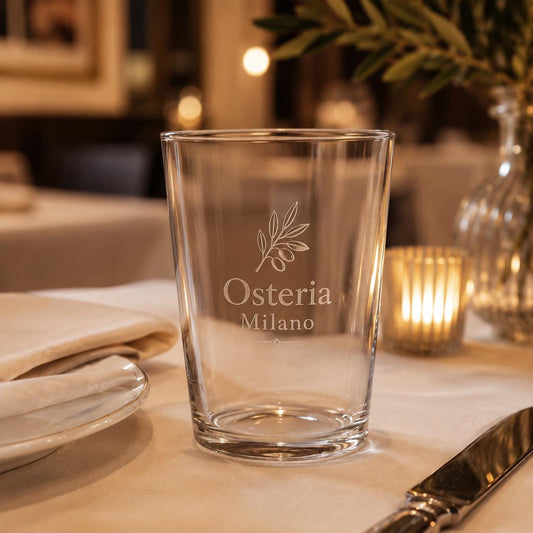 Set 12,48,96 pezzi bicchieri 50cl Personalizzati con Incisione Logo, Bicchieri in Vetro Incisi Ristorante Enoteca e Bar, bicchiere Regalo