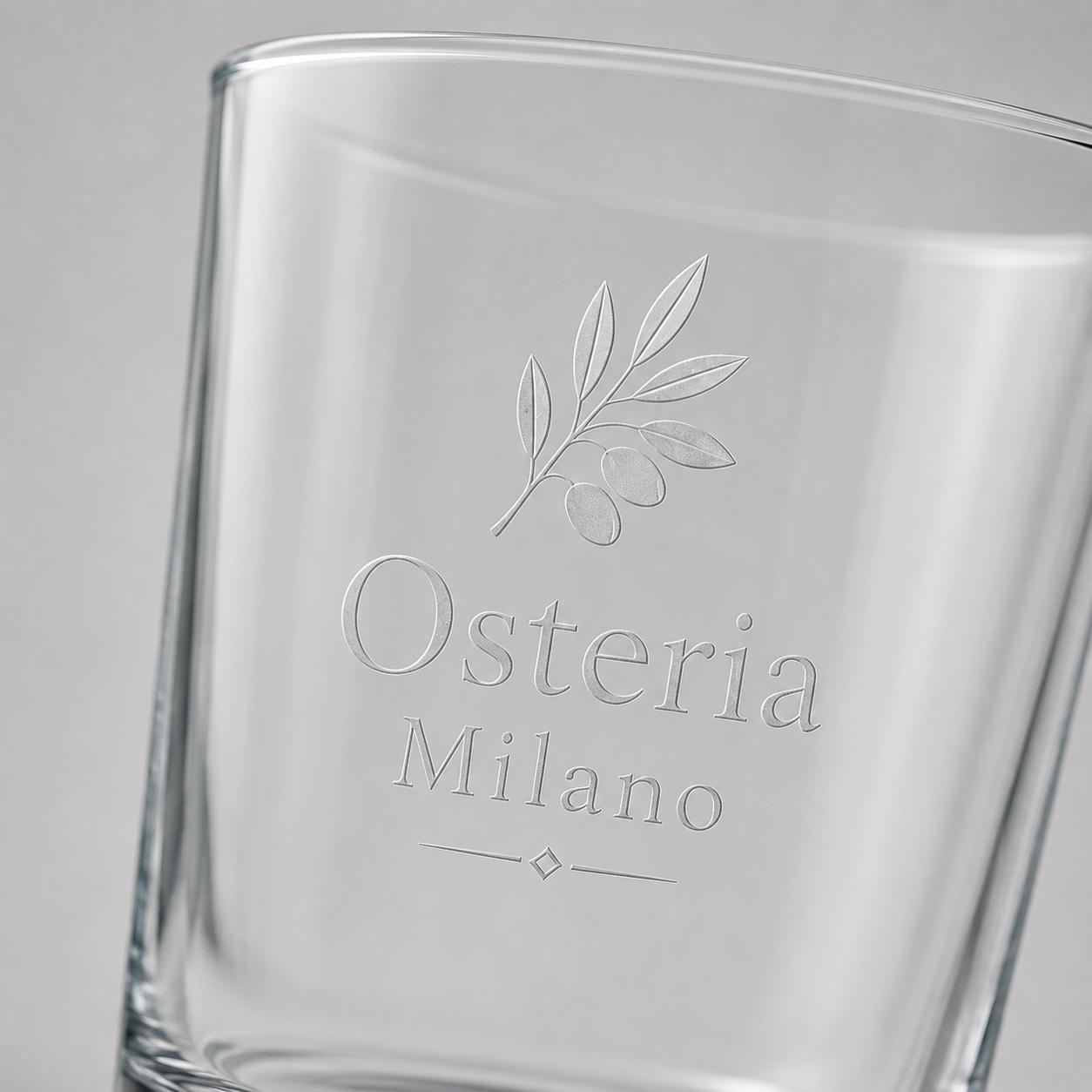 Set 12,48,96 pezzi bicchieri 50cl Personalizzati con Incisione Logo, Bicchieri in Vetro Incisi Ristorante Enoteca e Bar, bicchiere Regalo