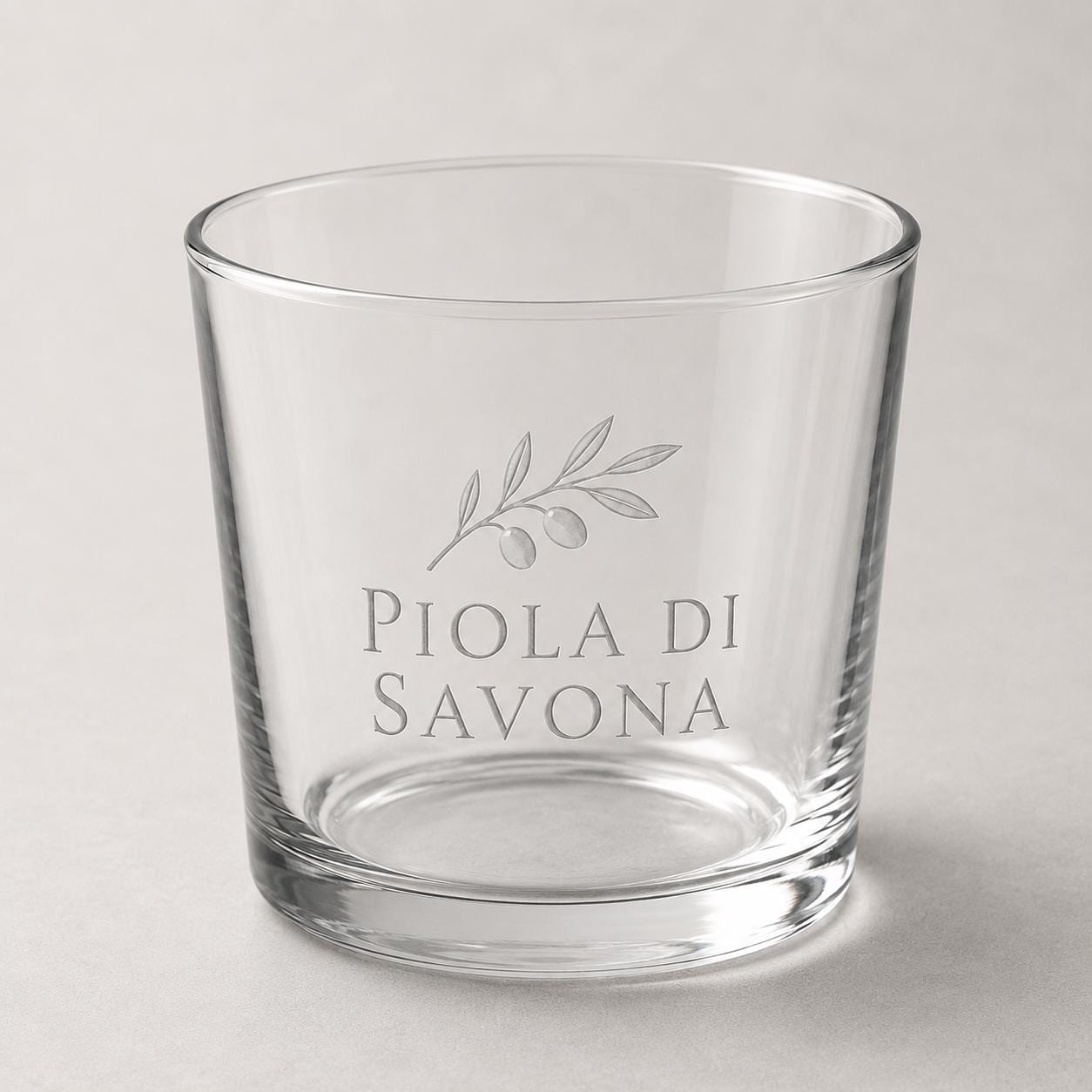 Set 12 Bicchieri Bassi Personalizzati Incisione Logo, Tumbler Mini 22,5 cl per Osteria Ristorante Bar, Bicchieri dVino e Acqua Incisi Laser