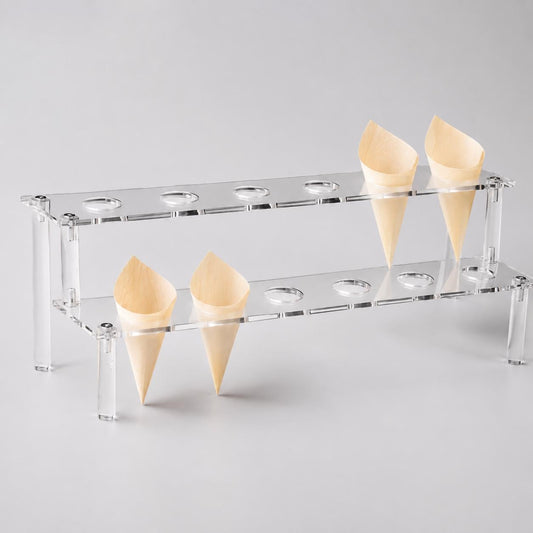 Supporto per coni gelato , supporto acrilico per coni gelato con 12 fori supporto a due livelli in acrilico per cupcake, popcorn, ristorante