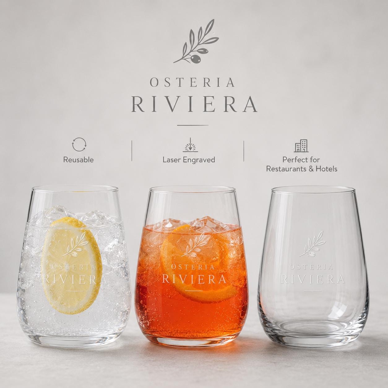 Bicchieri Acqua Gin Tumbler Vetro | Set di 6 | 430 ML | | Ideale per la Casa, Ristorante e Ricevimenti | Adatto alla Lavastoviglie