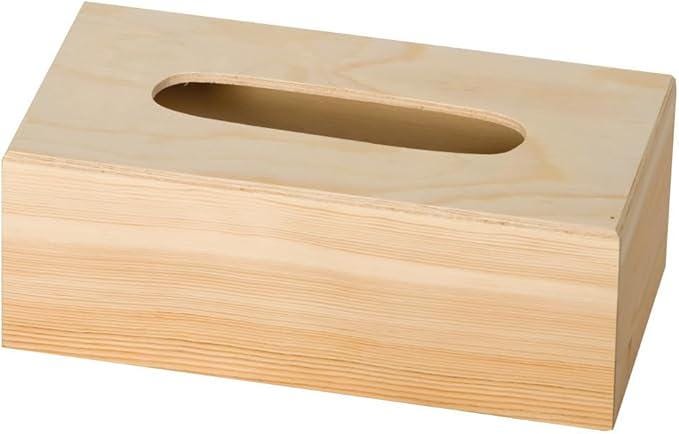 Scatola Porta fazzoletti con Fondo, Legno, Beige, 25 x 13 x 9 cm Porta fazzoletti in legno personalizzato con incisione laser