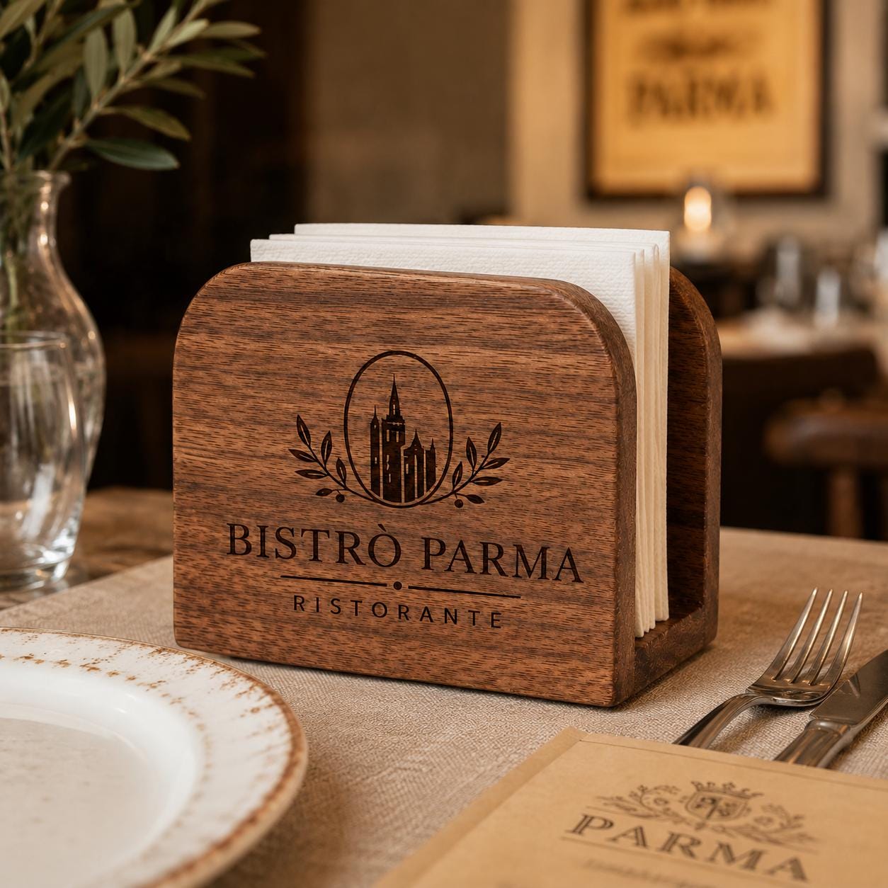 Portatovaglioli in legno di mango, per cucina, dispenser tovaglioli, casa, feste, ristoranti, hotel, bar, 13,97 cm x 6,35 cm x 10,16 cm