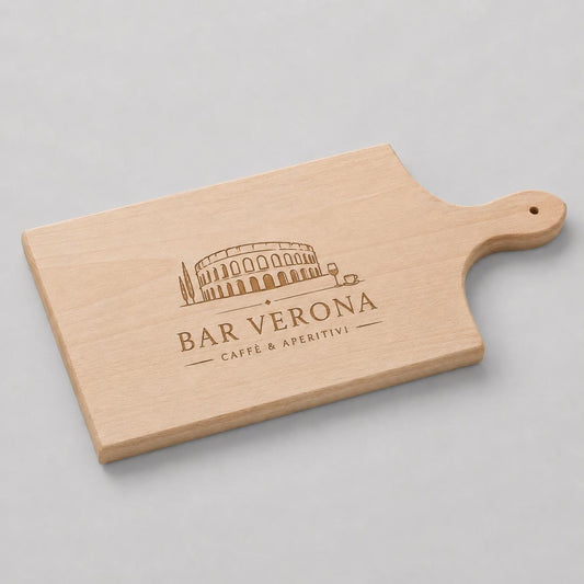 Tagliere in faggio con manico personalizzato 40 × 20 cm – vista 2