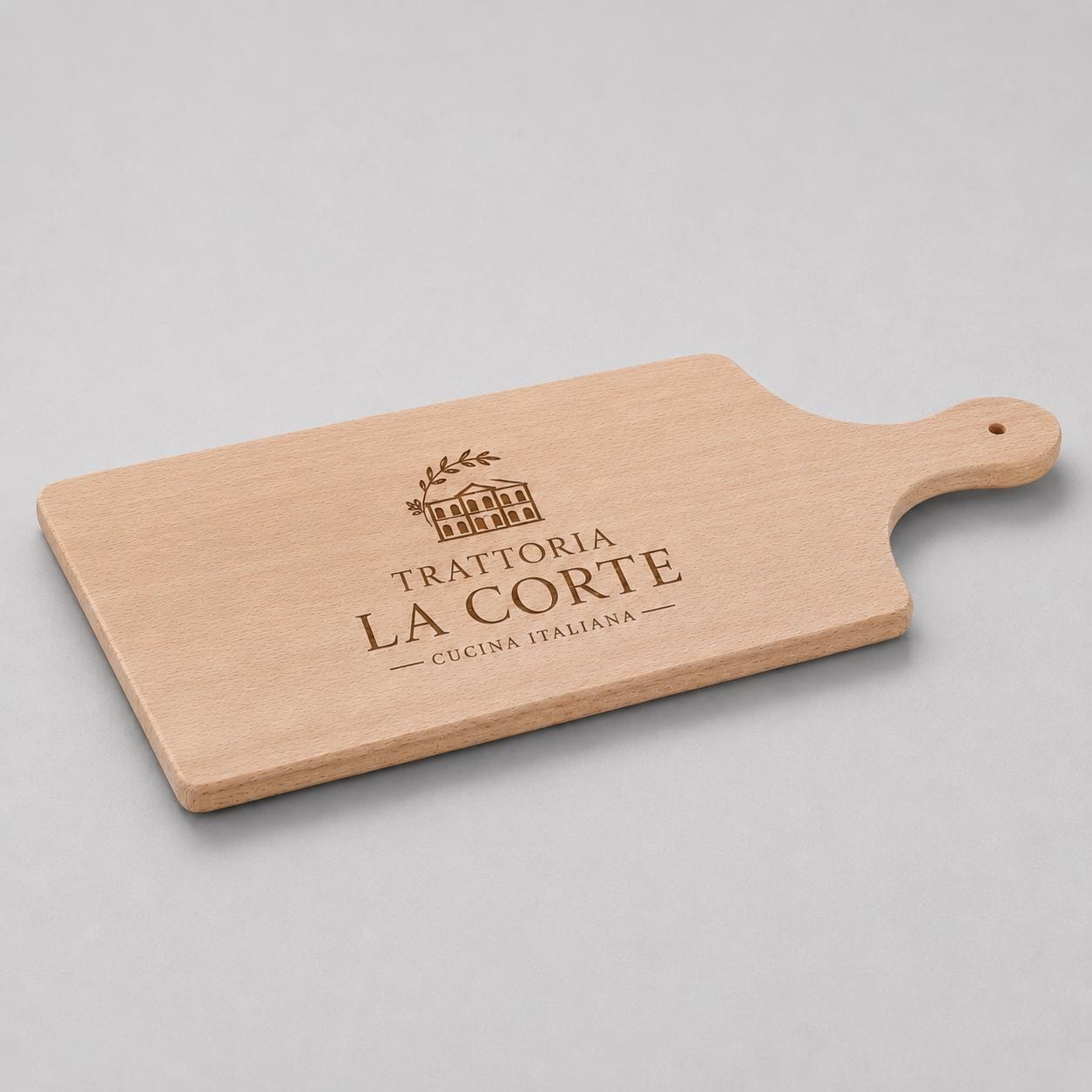 Tagliere in faggio con manico personalizzato 35 × 16 cm – vista 6