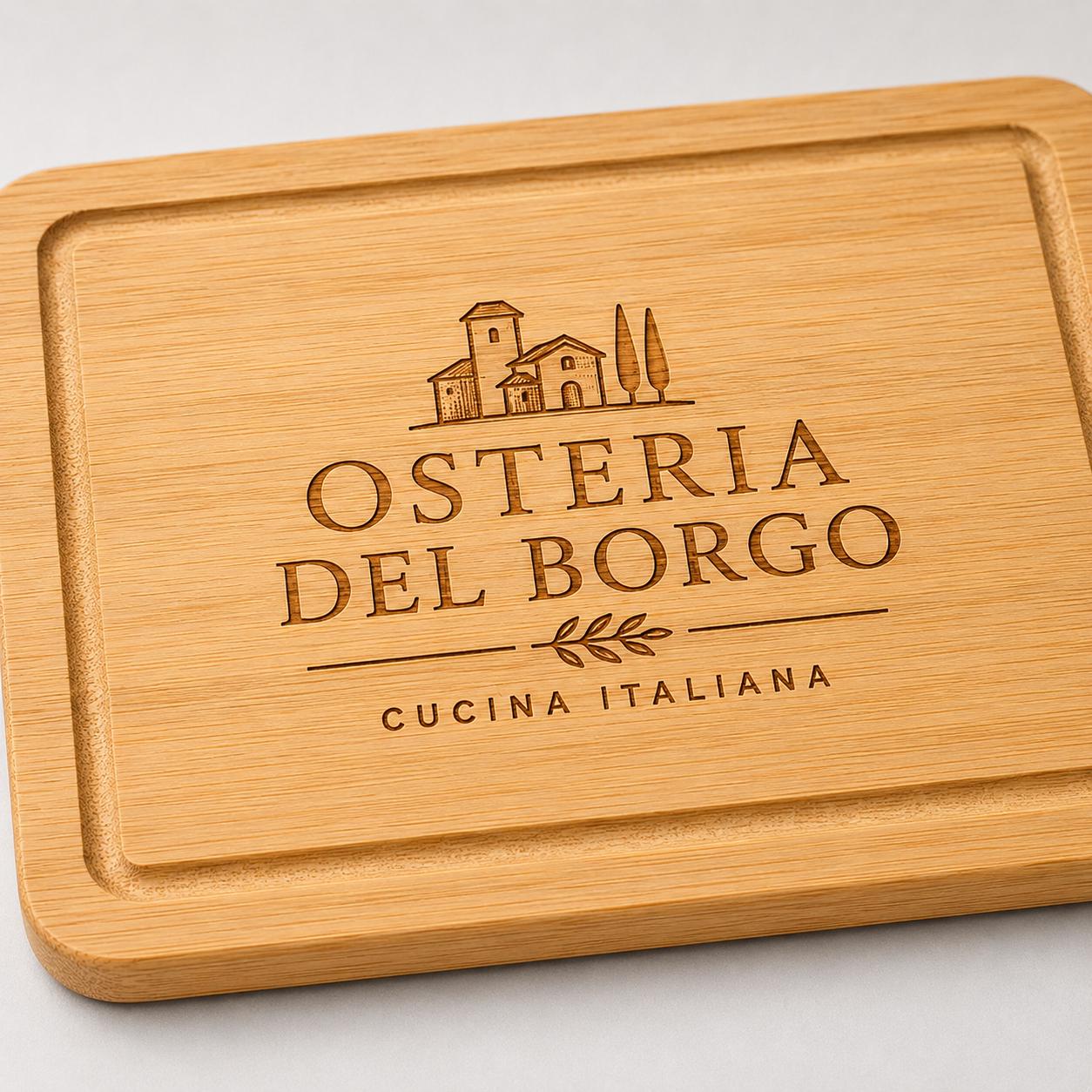 Tagliere 22 × 15 cm con angoli arrotondati