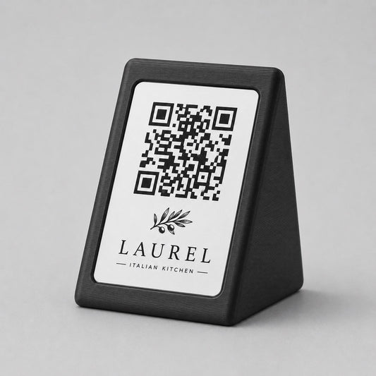 Porta Menu QR Code Personalizzato, Espositore 3D per Tavoli Ristorante e Bar, Segnatavolo con Incisione Logo, Supporto Moderno