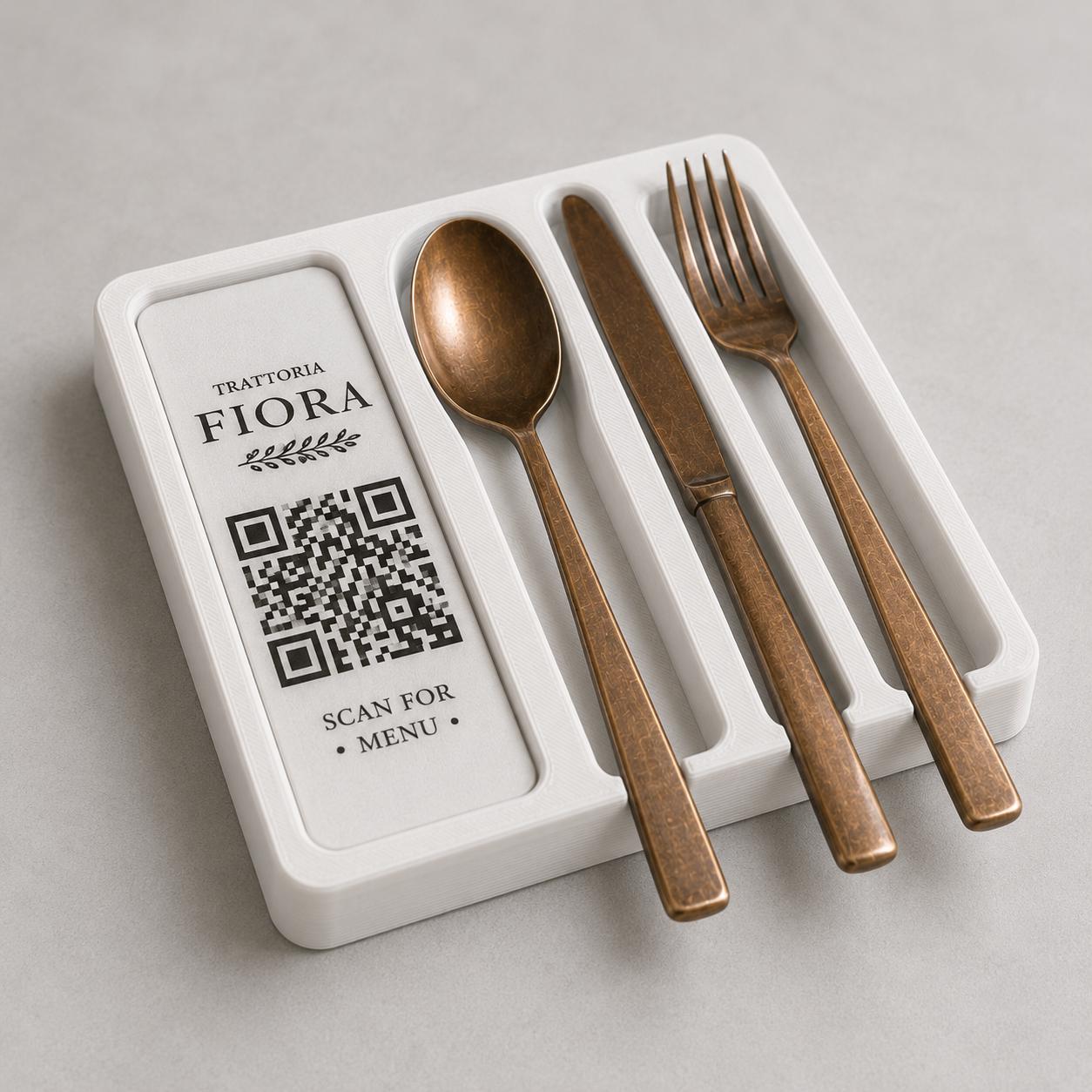Portaposate da Tavolo Personalizzato, Vaschetta 3D Organizzatore Posate per Ristorante e Bar, Portaposate Singolo, Set Accessori