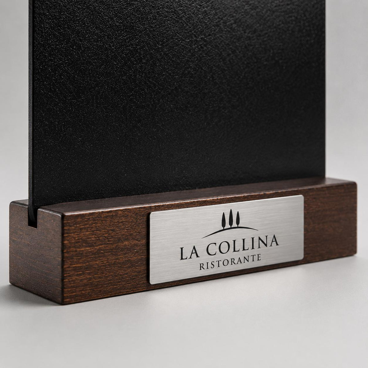 Set 10 pezzi Porta Menu Tavolo Personalizzato, Espositore 3D Legno Lavagnetta Segnatavolo Incisione Logo, Supporto Moderno Ristorante Bar