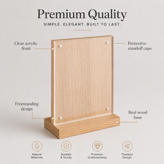 Set 10 pezzi Supporto in legno da banco Personalizzato , Espositore 3D Legno Scuro Segnatavolo Ristorante Bar espositore in legno per prezzi