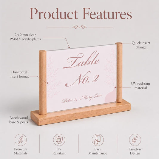 kit 12 pezzi Supporto in legno da tavolo Personalizzato , Espositore 3D Legno Segnatavolo Ristorante Bar espositore in legno per prezzi