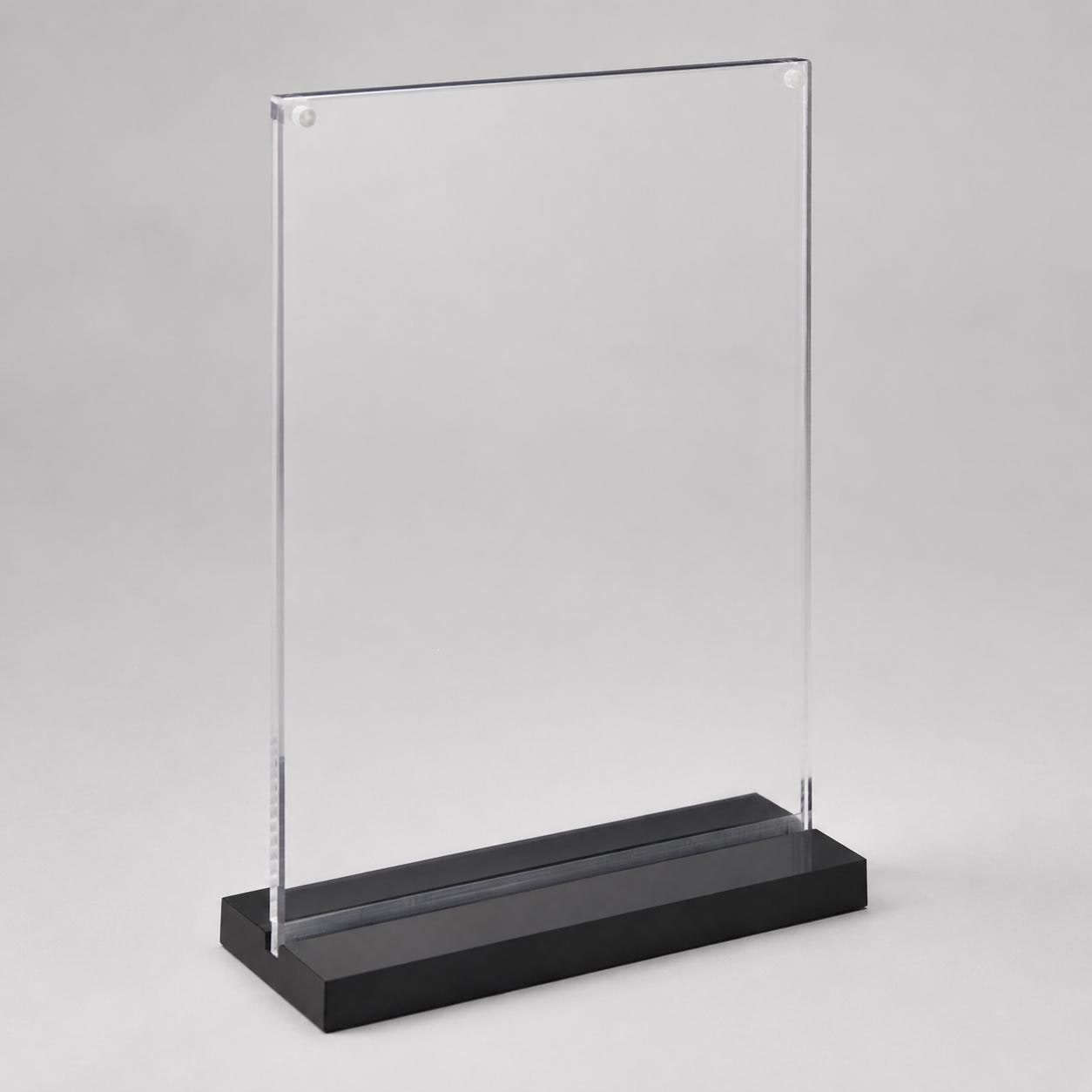 Set 12 pezzi Supporto verticale in plexiglas da banco con base nera Espositore Segnatavolo Ristorante Bar espositore in plexiglas