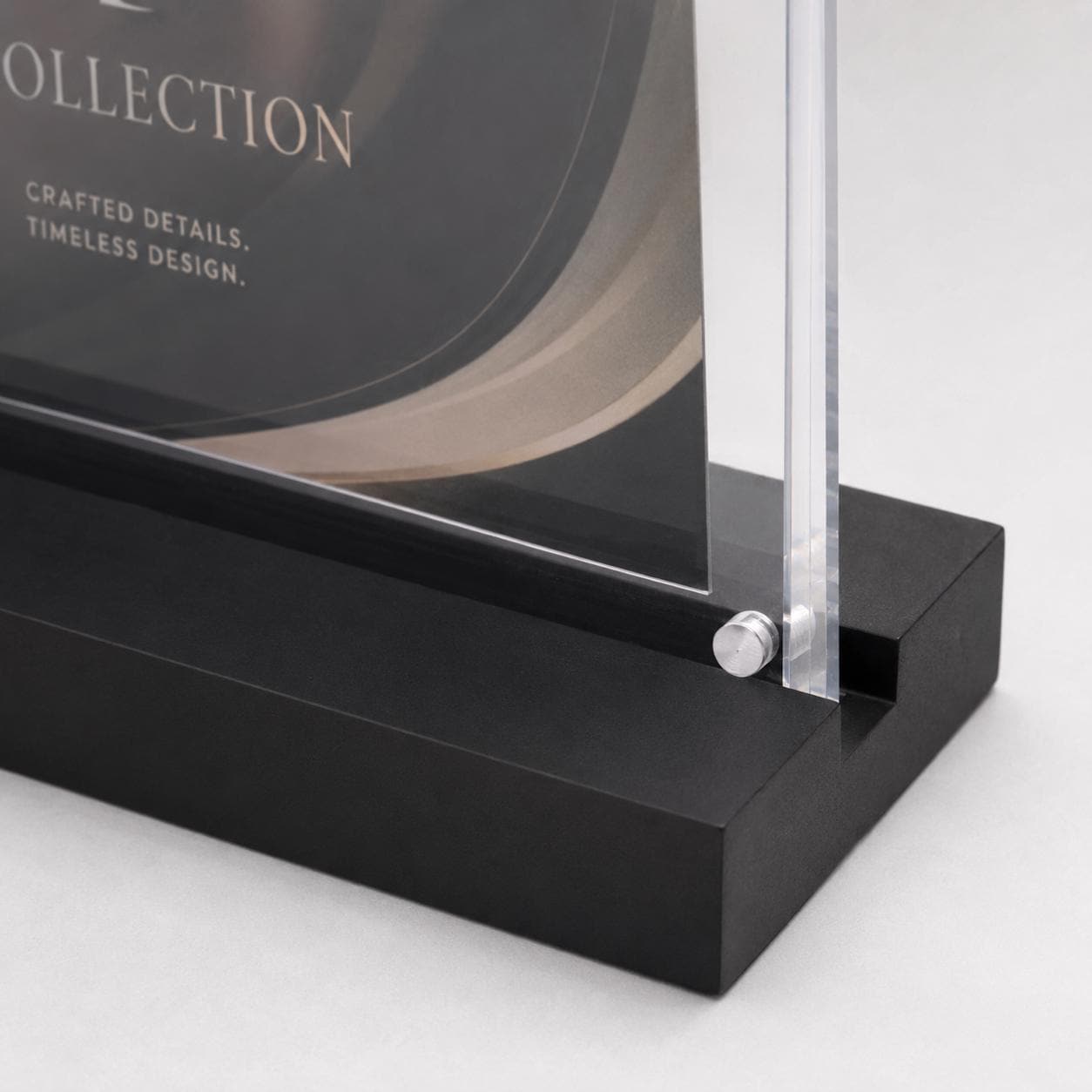 Set 12 pezzi Supporto verticale in plexiglas da banco con base nera Espositore Segnatavolo Ristorante Bar espositore in plexiglas