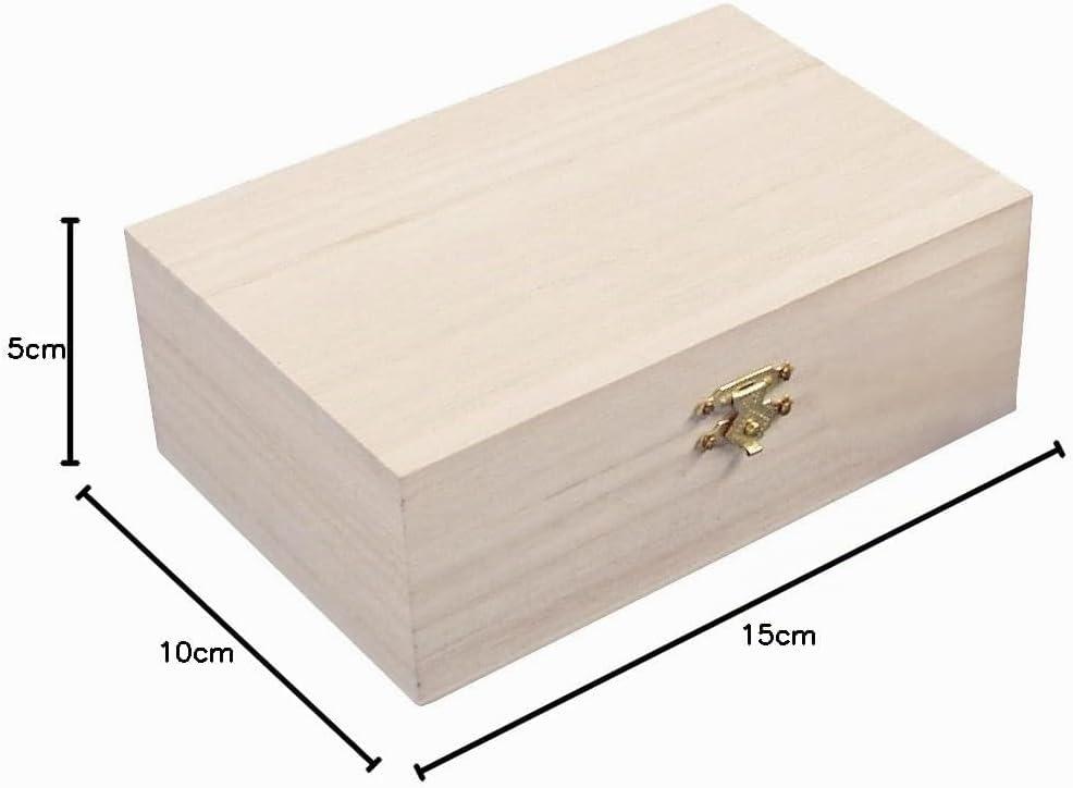 Scatola in Legno Naturale con coperchio (15X10X5,5Cm) – Ideale per Fai da Te, Decoupage e Organizer personalizzata con incisione laser