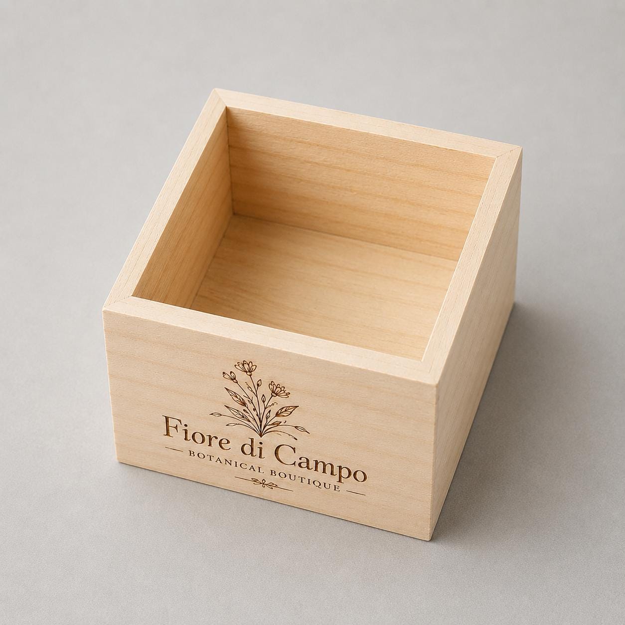 Scatole Portaoggetti Legno Grezzo, 4 Pezzi Piccole Quadrate legno, 10 x 10 x 6 cm Scatole Di Legno Senza Coperchio Organizer, Artigianato