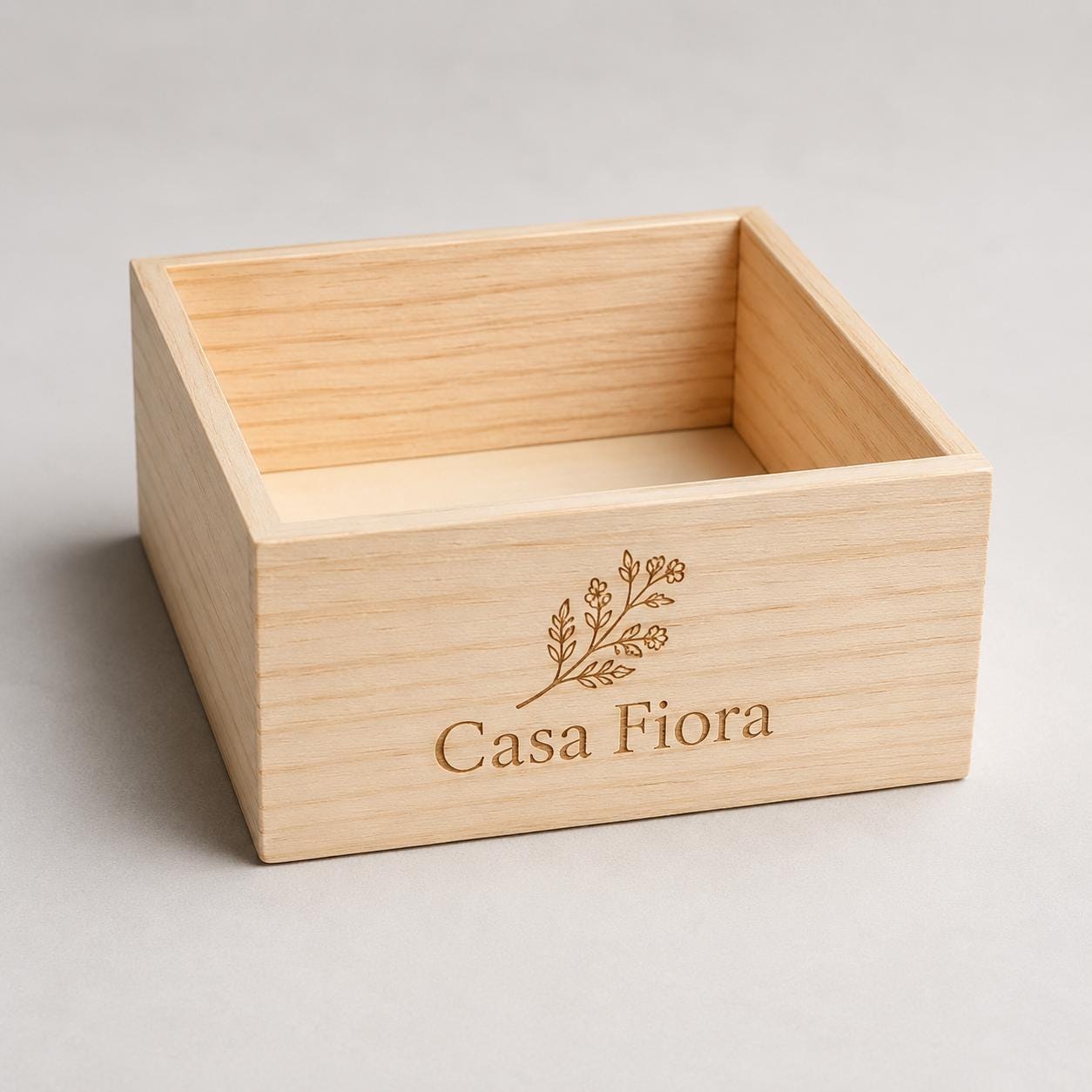 Scatole Portaoggetti Legno Grezzo, 4 Pezzi Piccole legno, 15 x 15 x 6 cm Scatole Di Legno Senza Coperchio Organizer, Artigianato