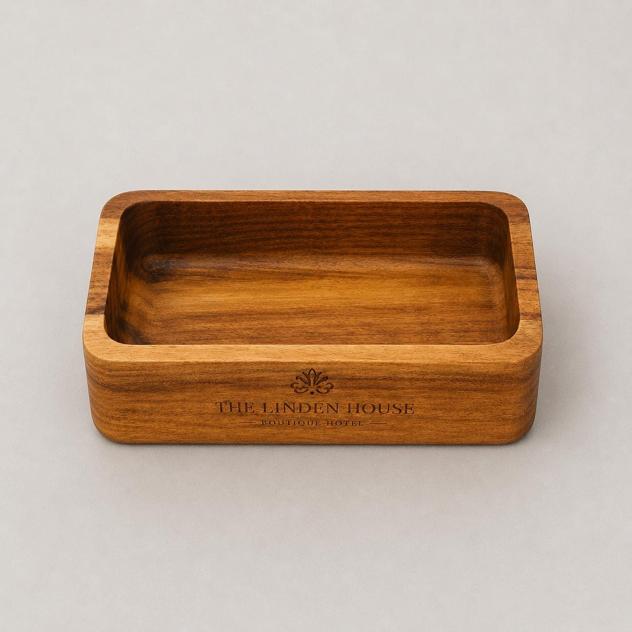 organizer in legno di acacia,conservazione di stile cosmetici, accessori e ufficio, venatura unica,scatola portaoggetti duratura, 18x12x5 cm