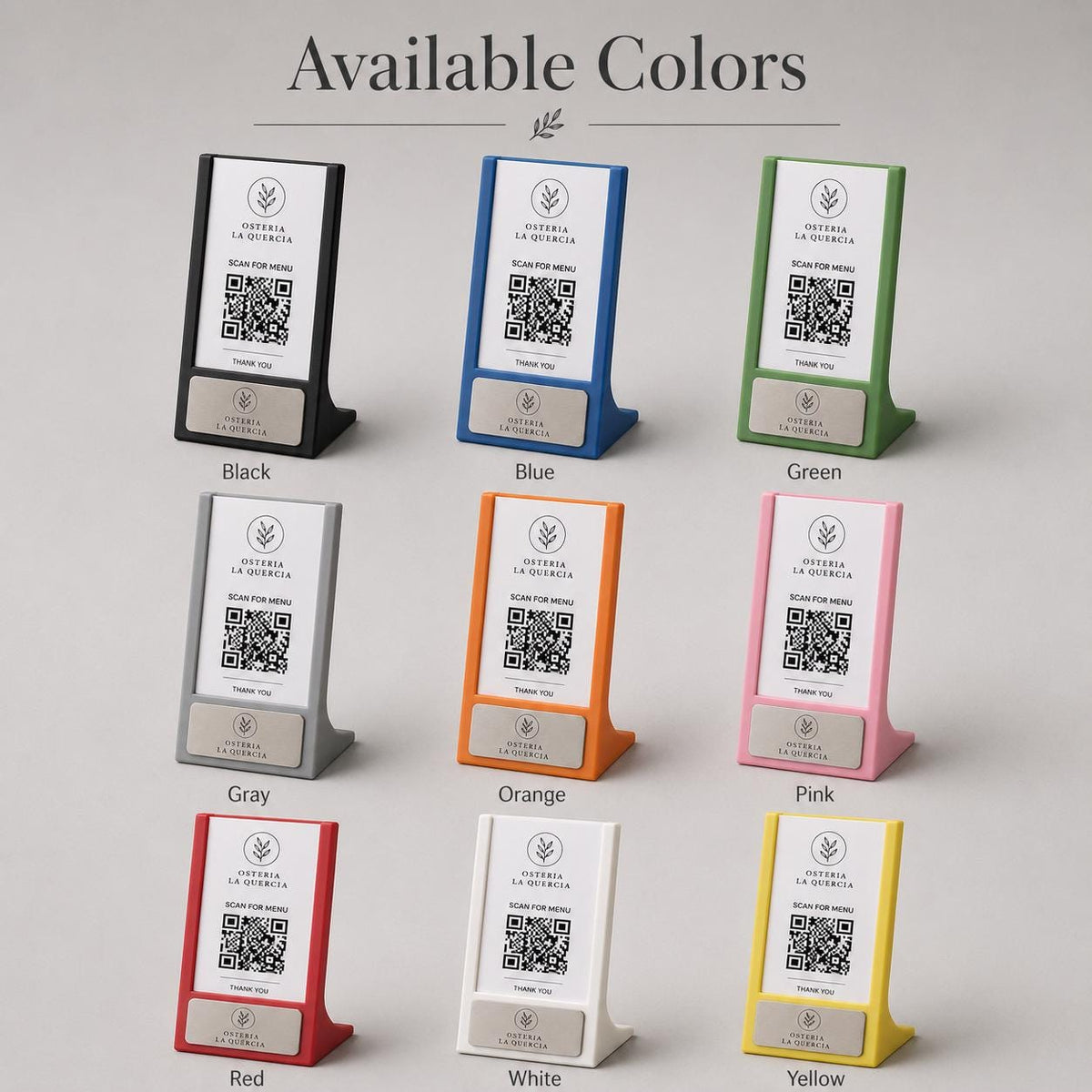 Supporto per numeri da tavolo con inserto sostituibile – Supporto stampato in 3D per codici QR, menu e segnaletica per eventi