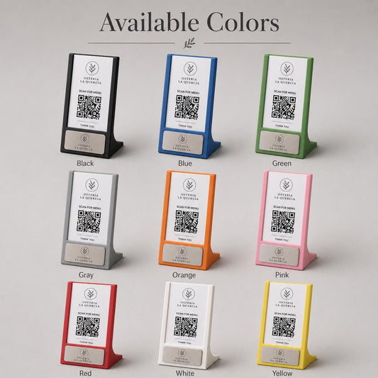 Supporto per numeri da tavolo con inserto sostituibile – Supporto stampato in 3D per codici QR, menu e segnaletica per eventi