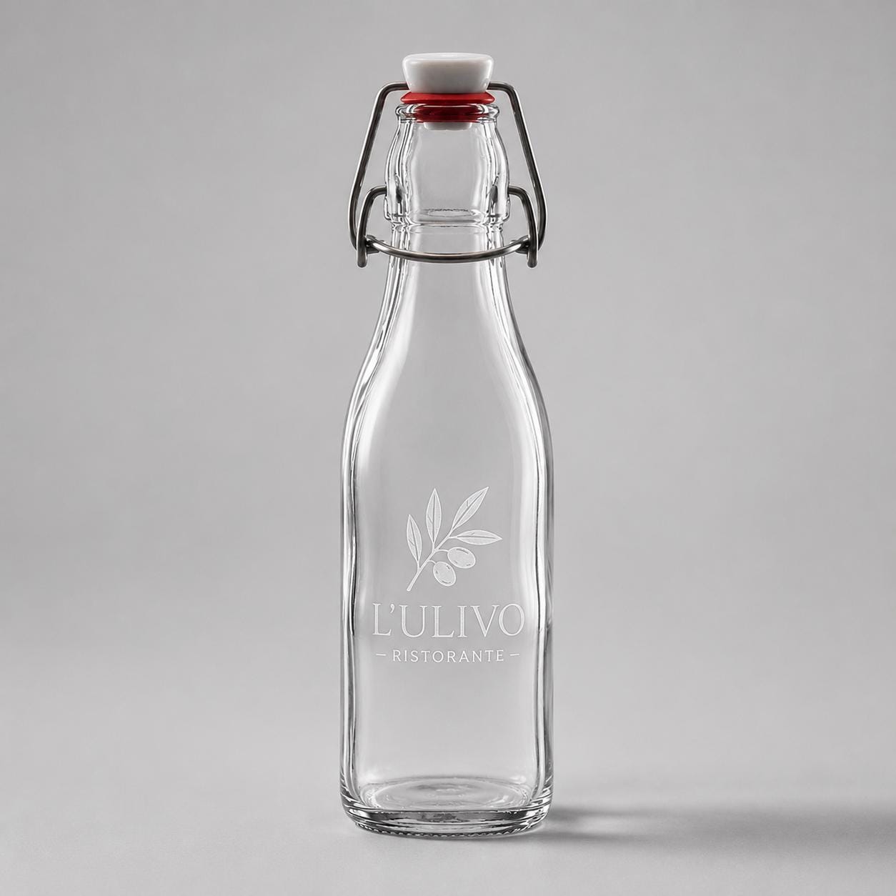 Bottiglie quadrate da 250 ml con chiusura meccanica