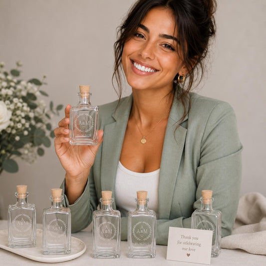 Bottiglie in vetro trasparente da 250 ml personalizzabili