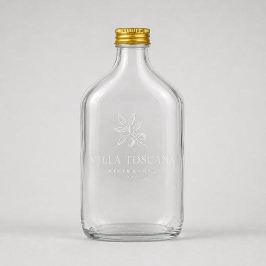 Set di 10 bottiglie in vetro da 500 ml con tappo dorato