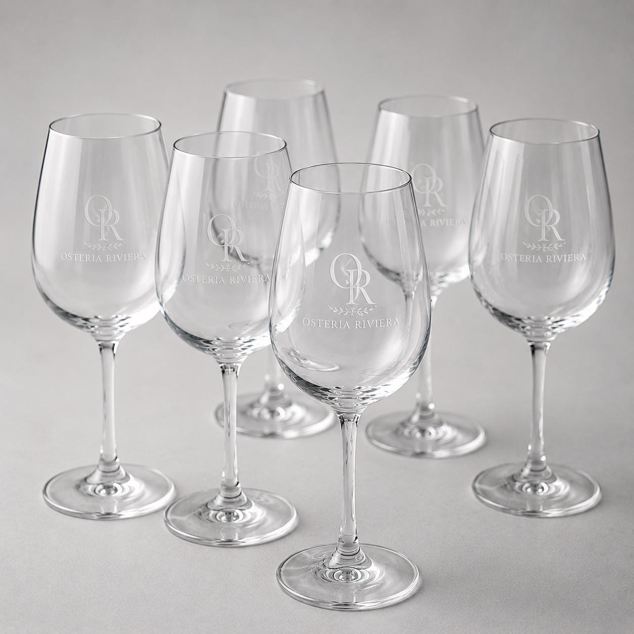 Set 6,12,48,96 pezzi Calici da Vino Personalizzati con Incisione Logo, Bicchieri in Vetro Incisi per Ristorante Enoteca e Bar, Calice Regalo