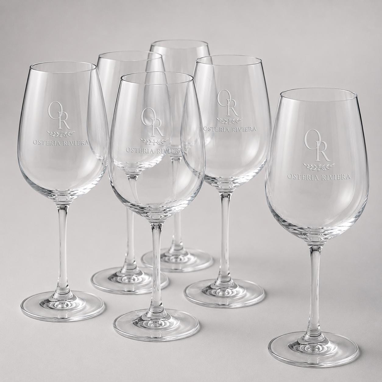 Set 6,12,48,96 pezzi Calici da Vino Personalizzati con Incisione Logo, Bicchieri in Vetro Incisi per Ristorante Enoteca e Bar, Calice Regalo