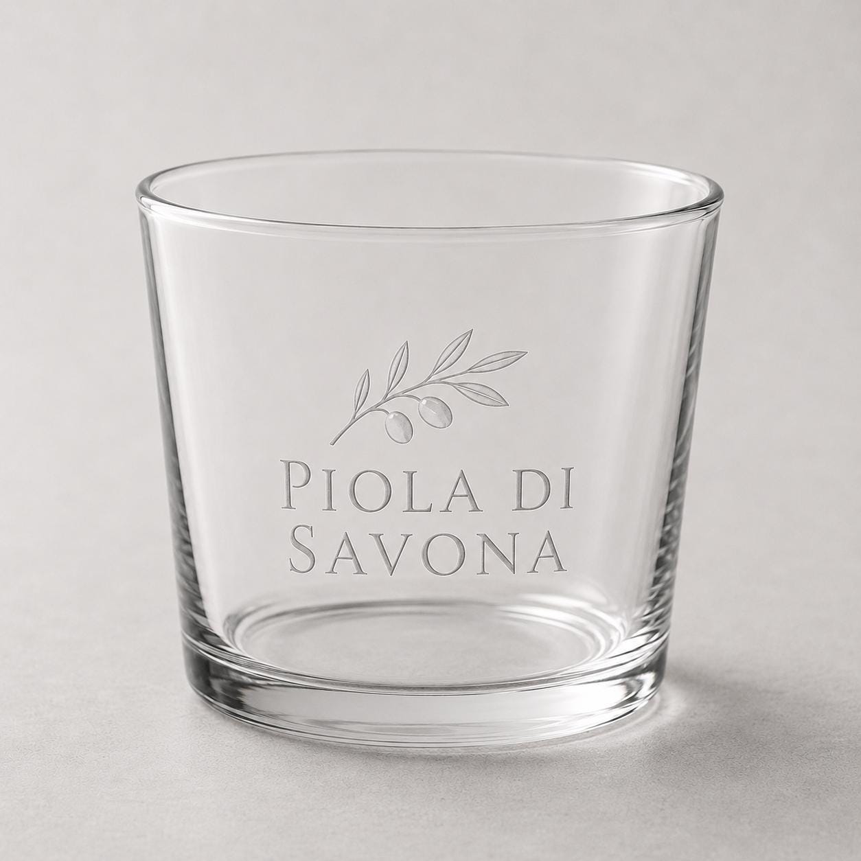 Set 12 Bicchieri Bassi Personalizzati Incisione Logo, Tumbler Mini 22,5 cl per Osteria Ristorante Bar, Bicchieri dVino e Acqua Incisi Laser