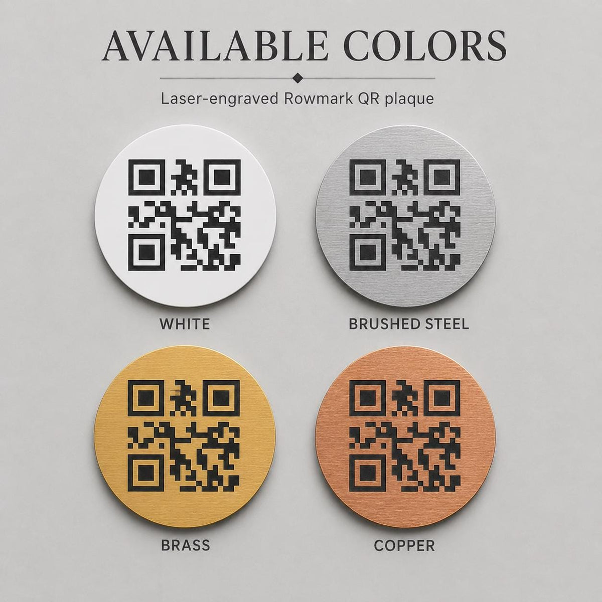 etichetta qr code rotonda codice QR per menu contactless - Ristoranti, hotel, bar - Collegamento a Instagram, Facebook, acciaio abs