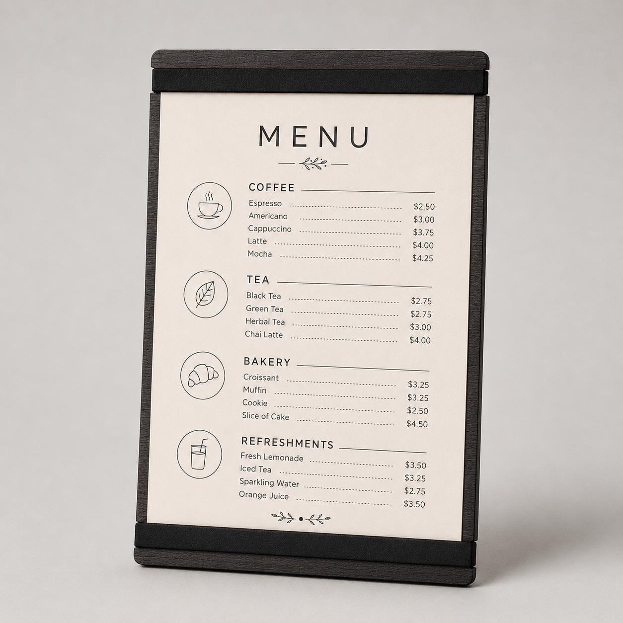 portamenu con elastico A4 in legno scuro per fogli supporto menu inciso, cartella menu ristorante, pannello menu, libro menu, copertina menu