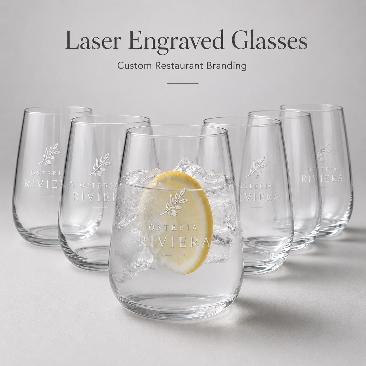 Bicchieri Acqua Gin Tumbler Vetro | Set di 6 | 430 ML | | Ideale per la Casa, Ristorante e Ricevimenti | Adatto alla Lavastoviglie