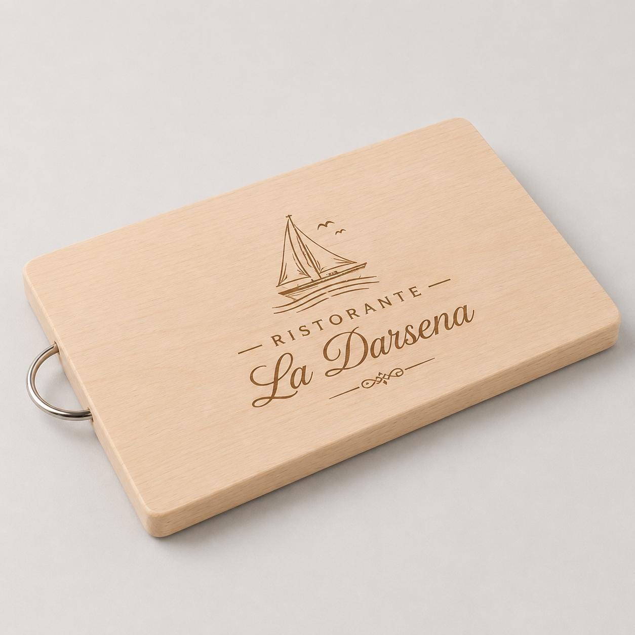 Tagliere in faggio con manico in metallo 35 × 22 cm – vista 3