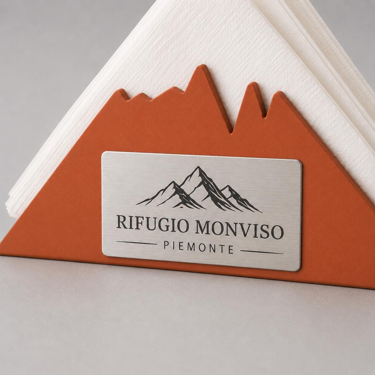 Portatovaglioli 3D Montagna fotografato con personalizzazione finita