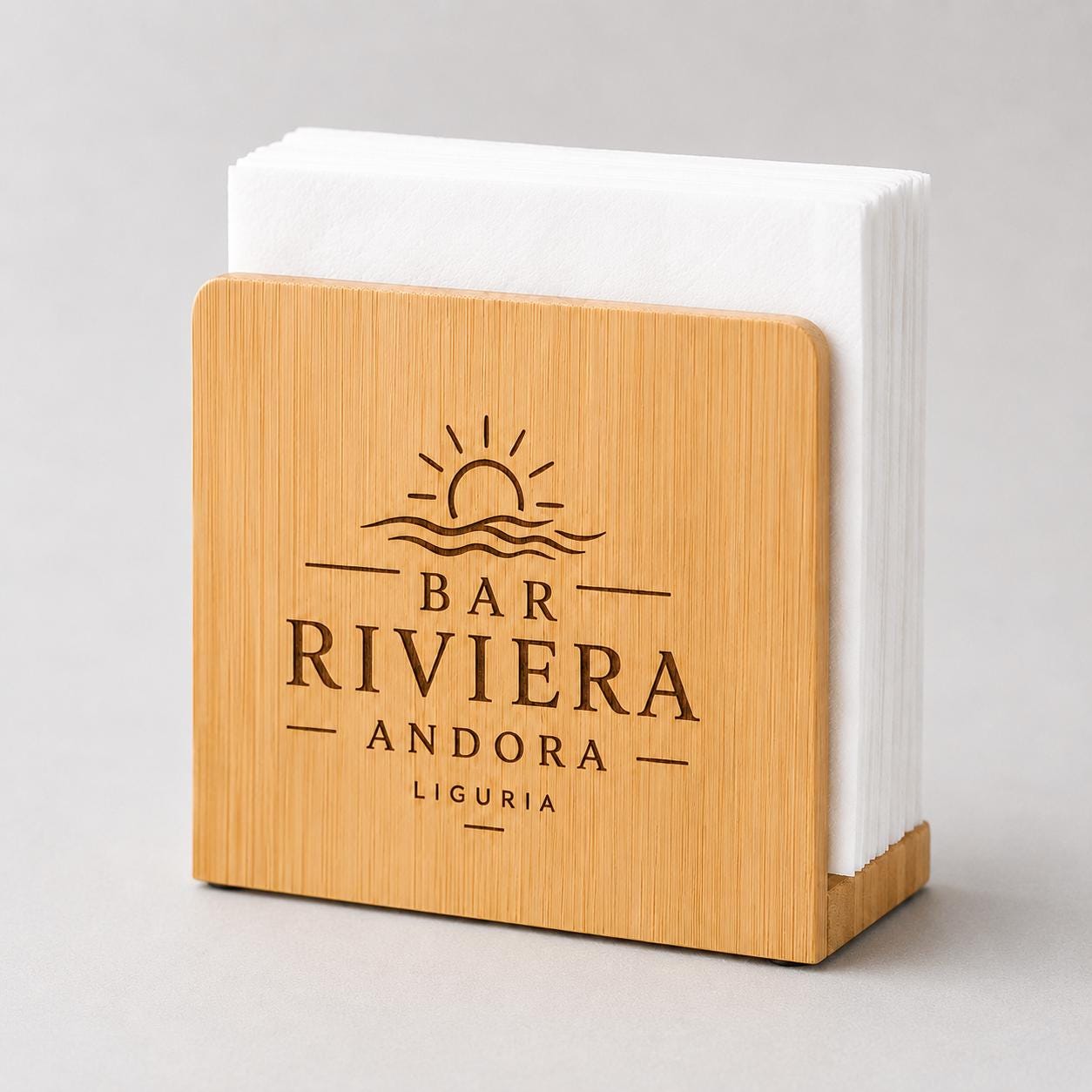 Portatovaglioli in Bambu per Bar,Porta Tovaglioli da Tavolo di Piccolo in Legno, , Dispenser per Fazzoletti per Ristorante