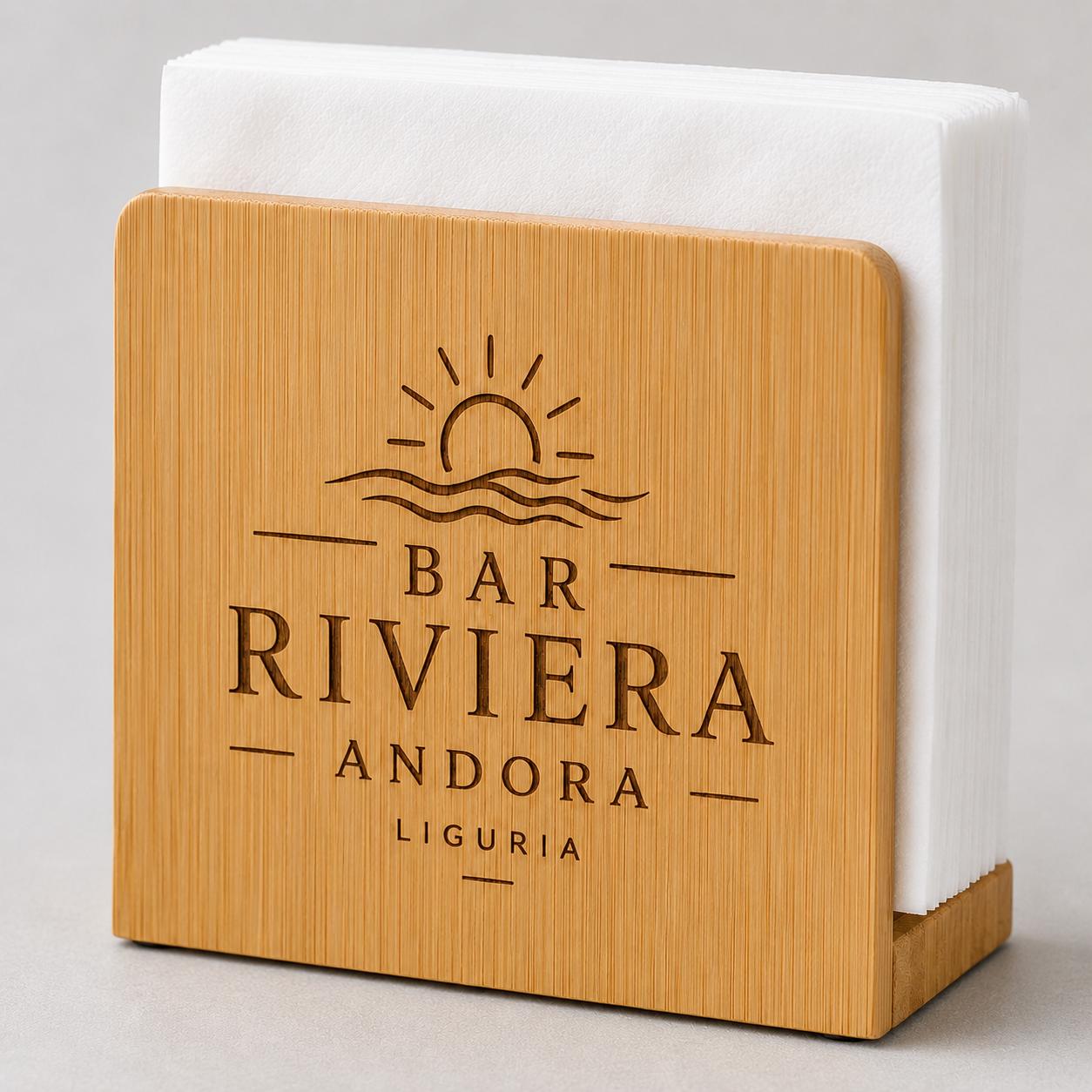 Portatovaglioli in Bambu per Bar,Porta Tovaglioli da Tavolo di Piccolo in Legno, , Dispenser per Fazzoletti per Ristorante