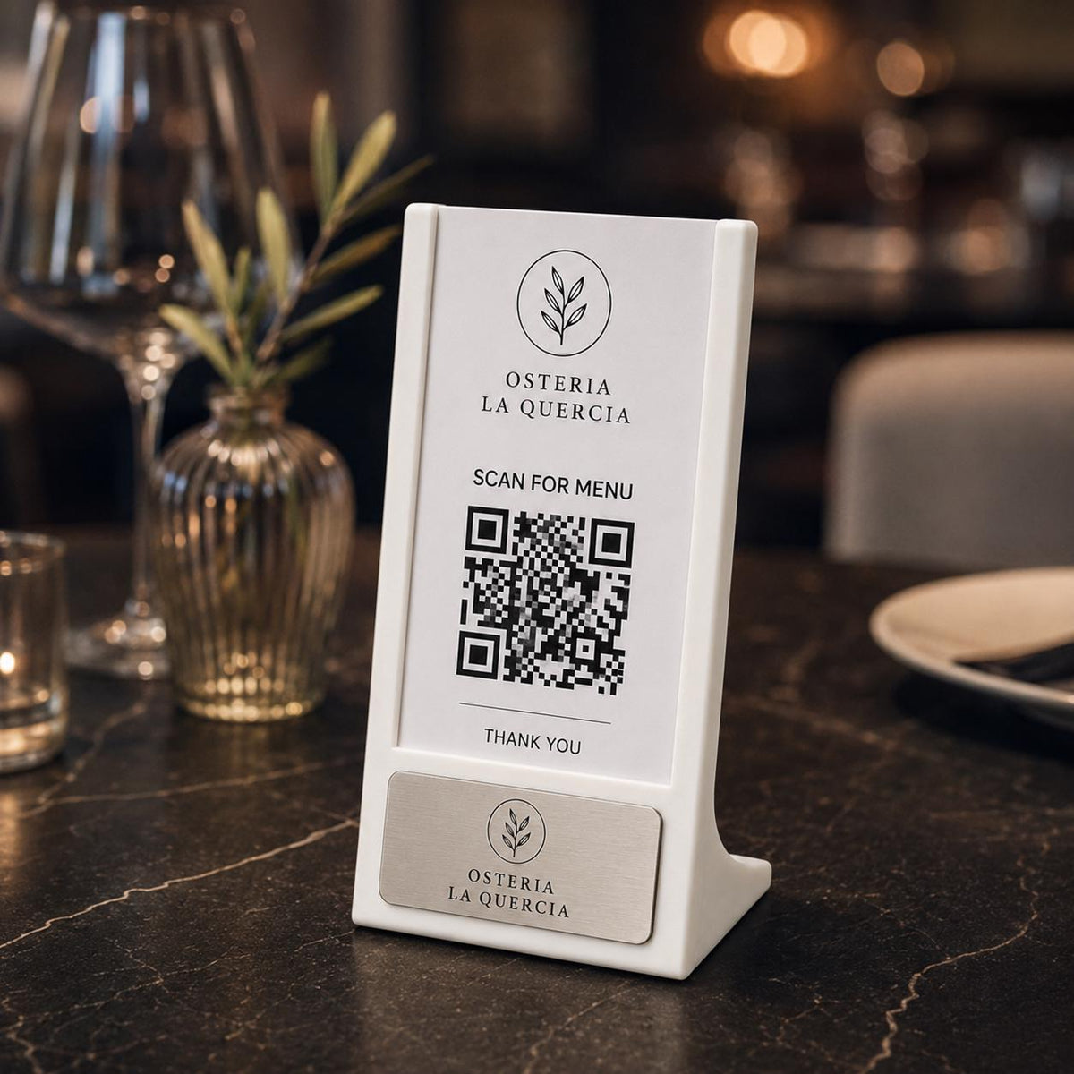 Supporto per numeri da tavolo con inserto sostituibile – Supporto stampato in 3D per codici QR, menu e segnaletica per eventi