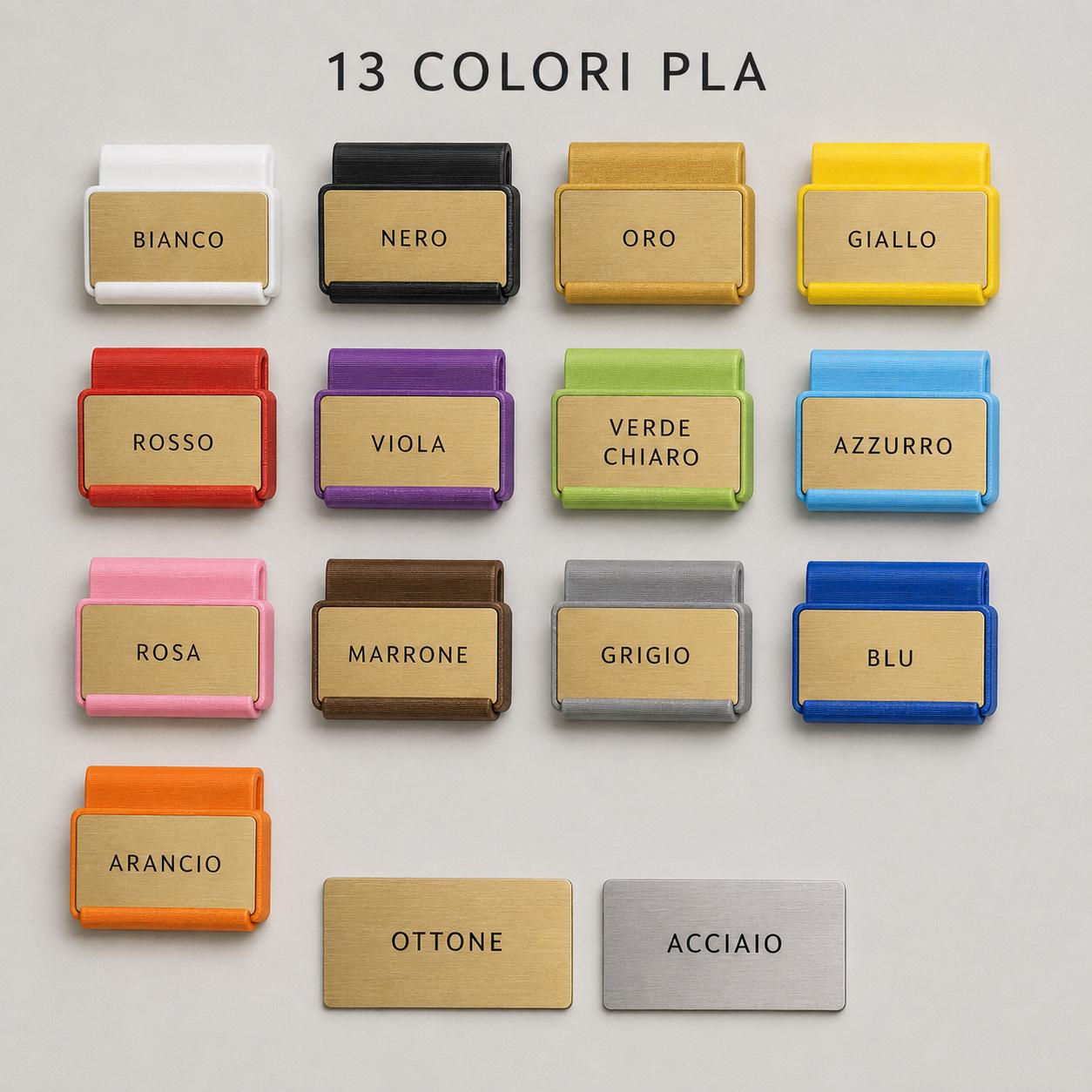 Set da 10 Badge Staff Personalizzati | Clip da Grembiule in PLA e Rowmark per Spa e Locali