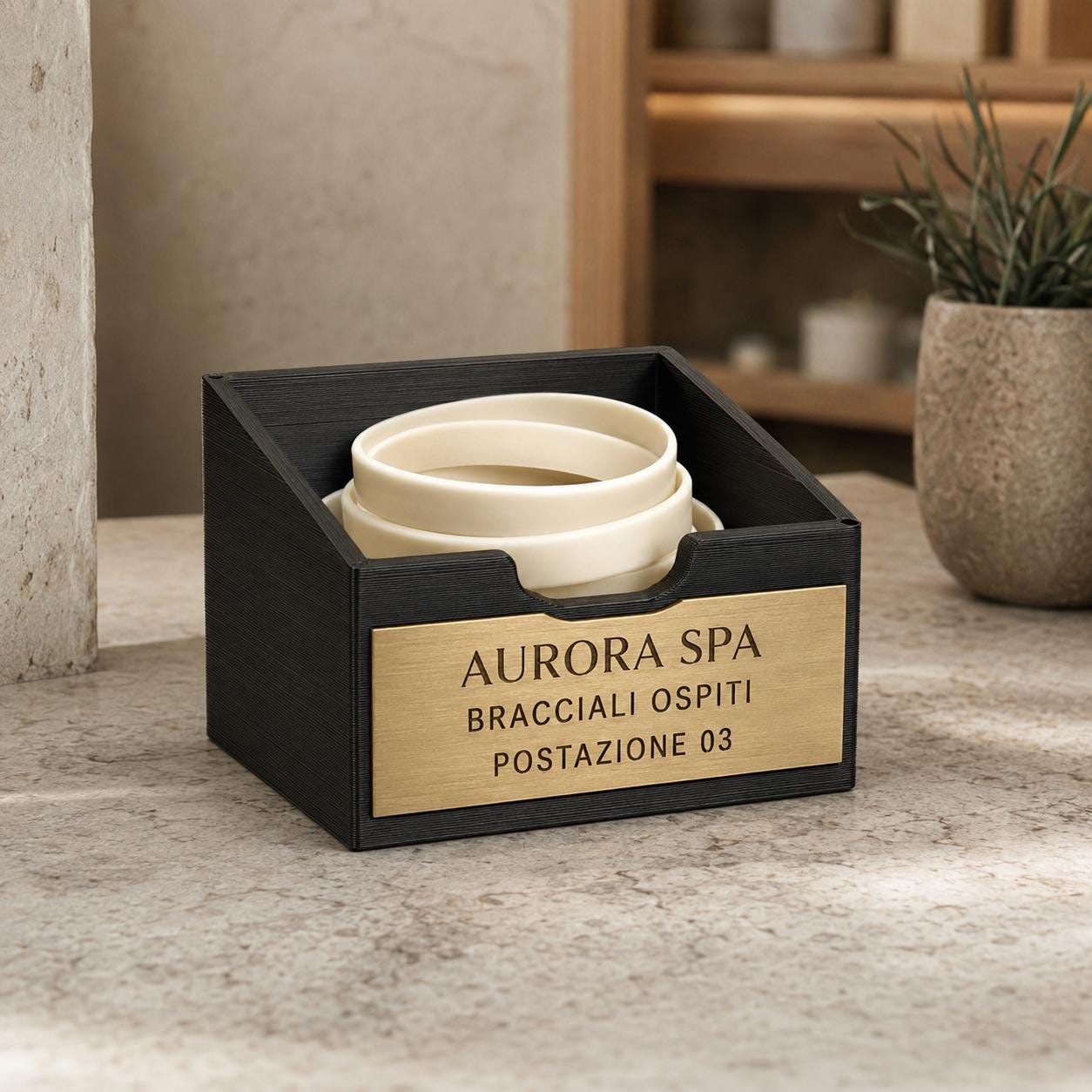 Set da 10 Organizer Braccialetti Personalizzati | PLA e Rowmark per Spa e Piscine