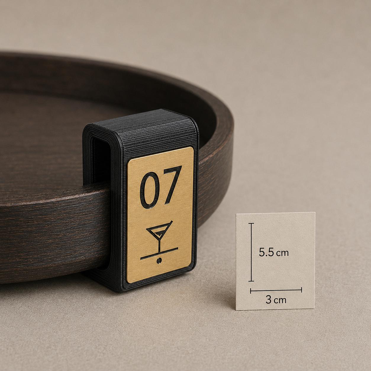 Set da 10 Marcatori Numerati per Vassoi Bar | Clip PLA e Rowmark per Cocktail e Servizio