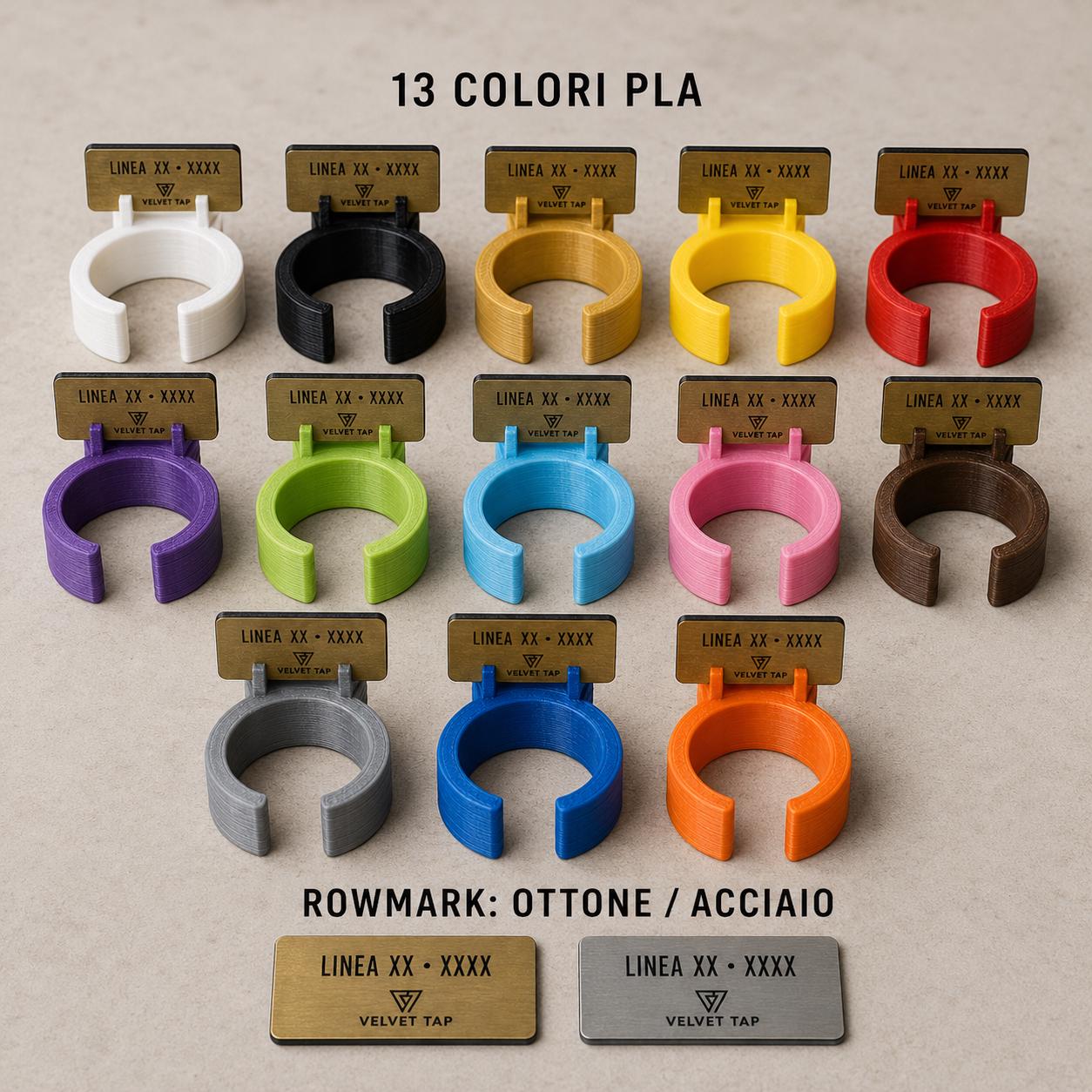 Set da 10 Clip Identificative Linee Fusto | PLA e Rowmark per Bar e Birrerie