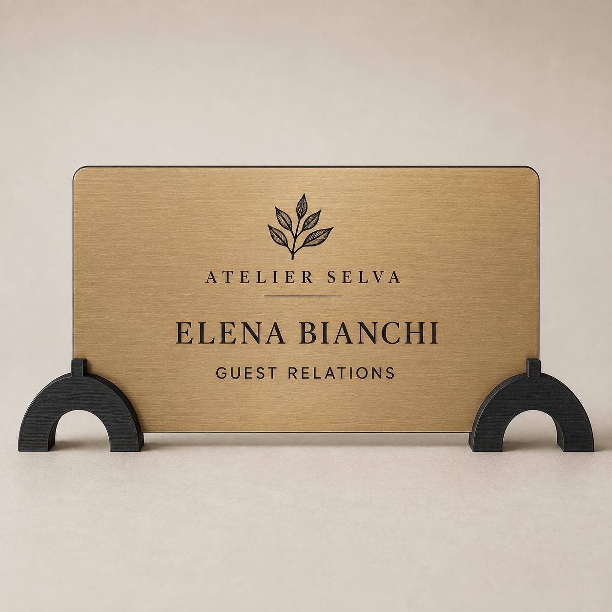 Targa Nominativa da Banco Personalizzata Linea Ponte | Nameplate Reception Hotel Ufficio | Rowmark e PLA 3D | Pezzo Singolo