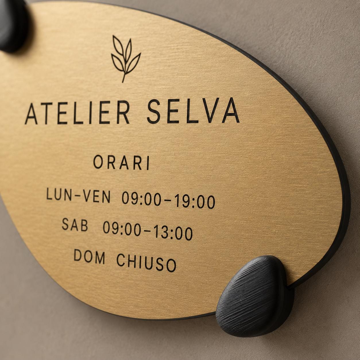 Targa Orari Personalizzata Linea Organica | Insegna Apertura per Hotel Ristorante Spa | Rowmark e PLA 3D