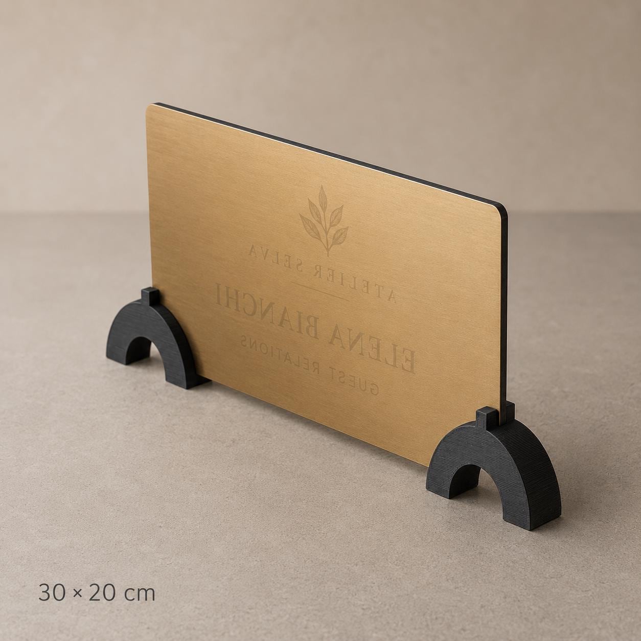 Targa Nominativa da Banco Personalizzata Linea Ponte | Nameplate Reception Hotel Ufficio | Rowmark e PLA 3D | Pezzo Singolo