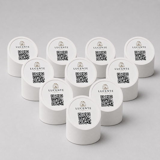 Set di 10 supporti QR Code Linea Mono personalizzati in stampa 3D